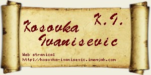 Kosovka Ivanišević vizit kartica